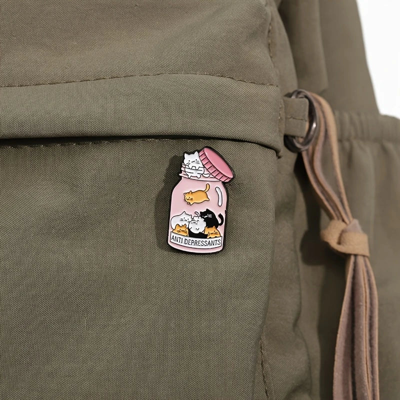 🐾💖 Anti-Depressants Cat Jar Pin