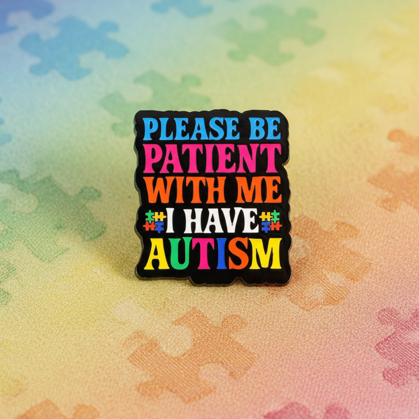 Please Be Patient With Me, I Have Autism pin
