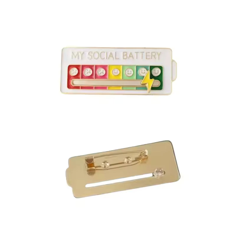 Social Battery Pin (White)