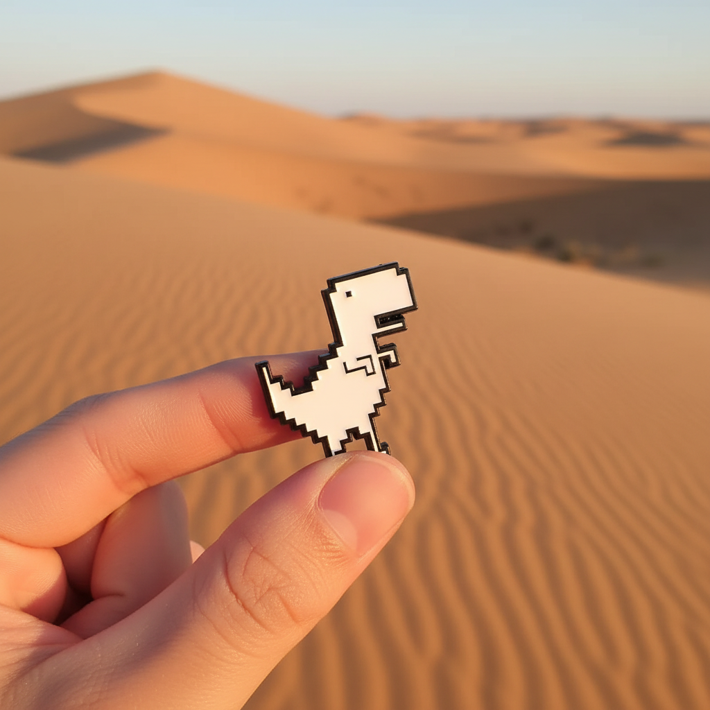 You Are Offline! (White T-Rex) Pin