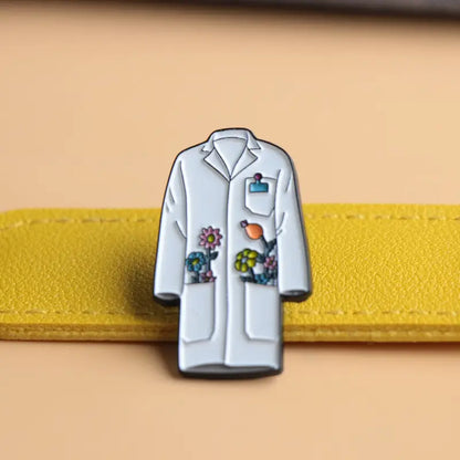 🧪🌸 Science Lab Coat with Flowers Pin