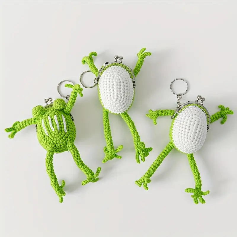 Ribbit Pocket Buddy | Crochet Frog Coin Keeper Keychain