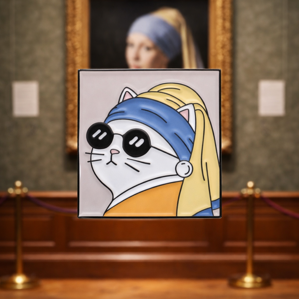 🎨🐱 Cat with a Pearl Earring Pin