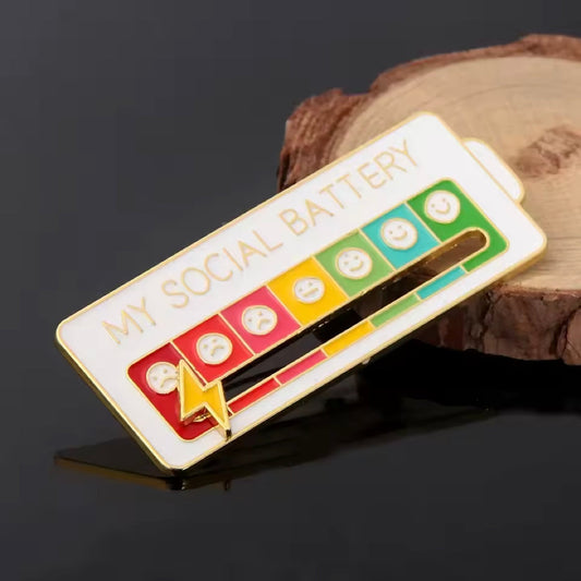 Social Battery Pin (White)