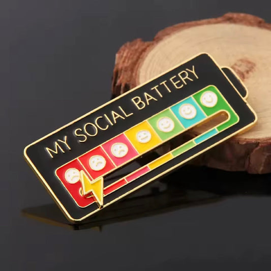 Social Battery Pin (Black)