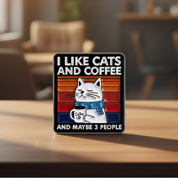 🐾☕ Cats, Coffee & Maybe 3 People Pin