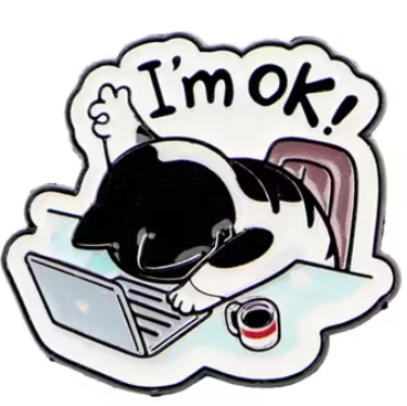 I'm OK! (Black & White Cat)