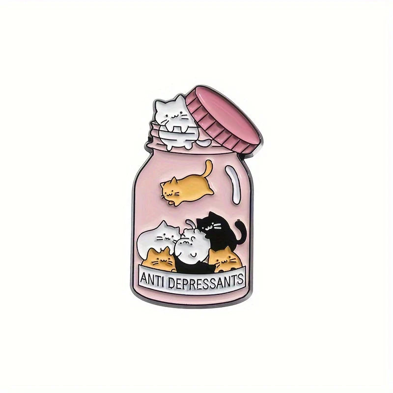🐾💖 Anti-Depressants Cat Jar Pin