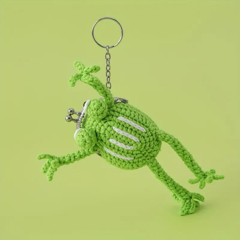 Ribbit Pocket Buddy | Crochet Frog Coin Keeper Keychain