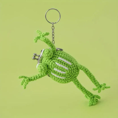 Ribbit Pocket Buddy | Crochet Frog Coin Keeper Keychain