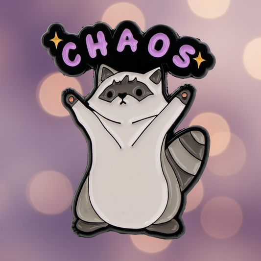 🌪️🦝 Chaos Raccoon Pin