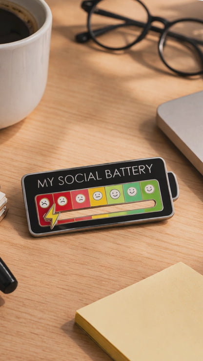Social Battery Pin (Black)
