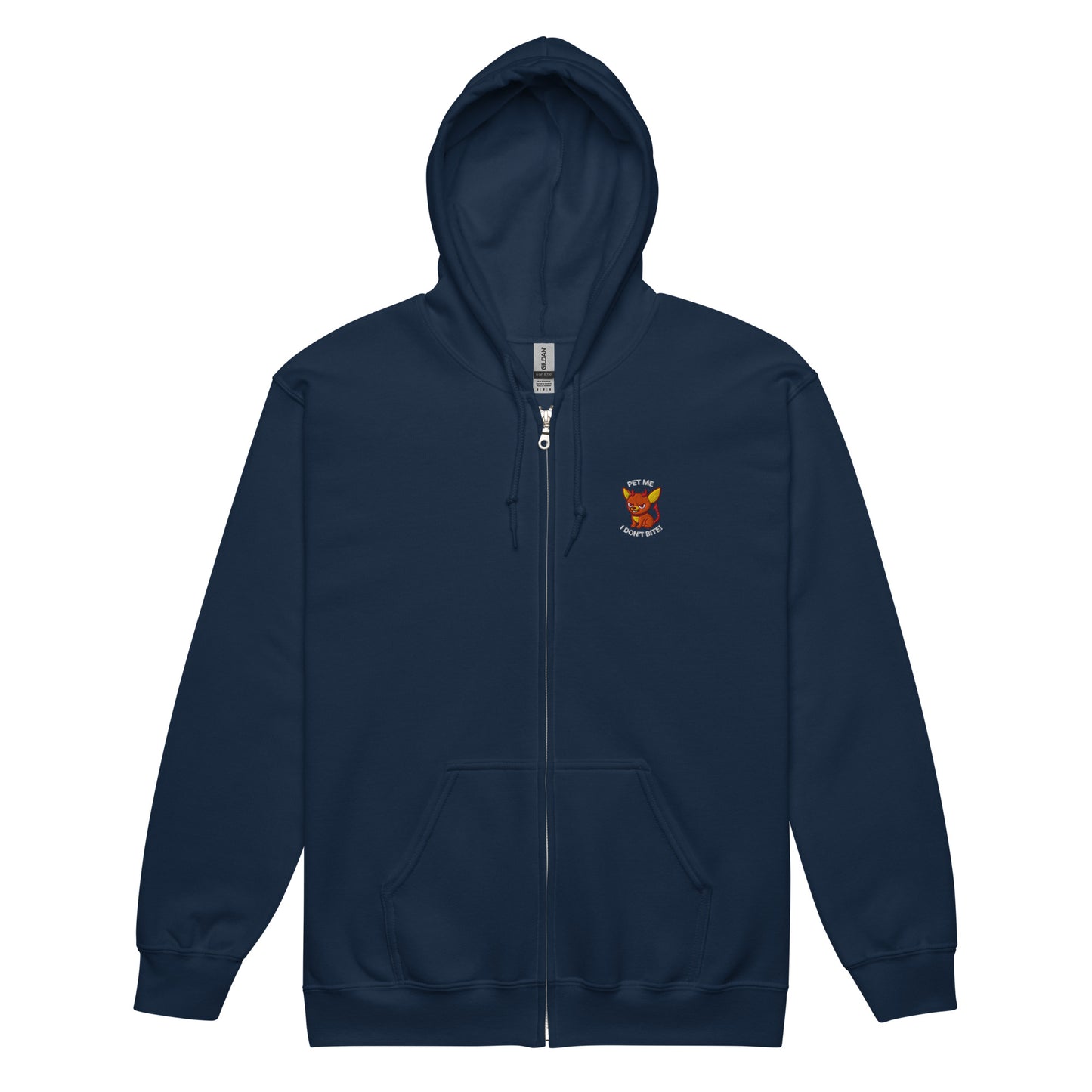 Sassy Chihuahua Embroidered Zip Hoodie