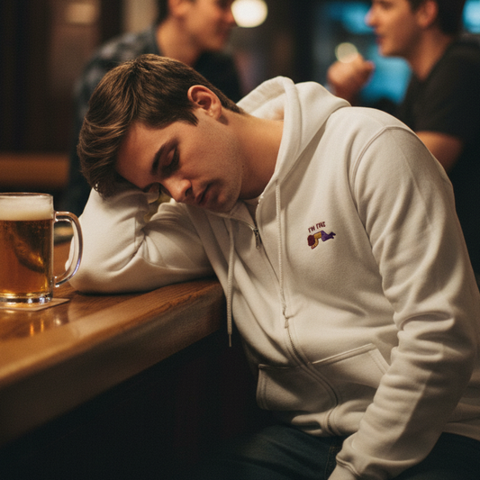 I’m Fine Meme Embroidered Zip Hoodie