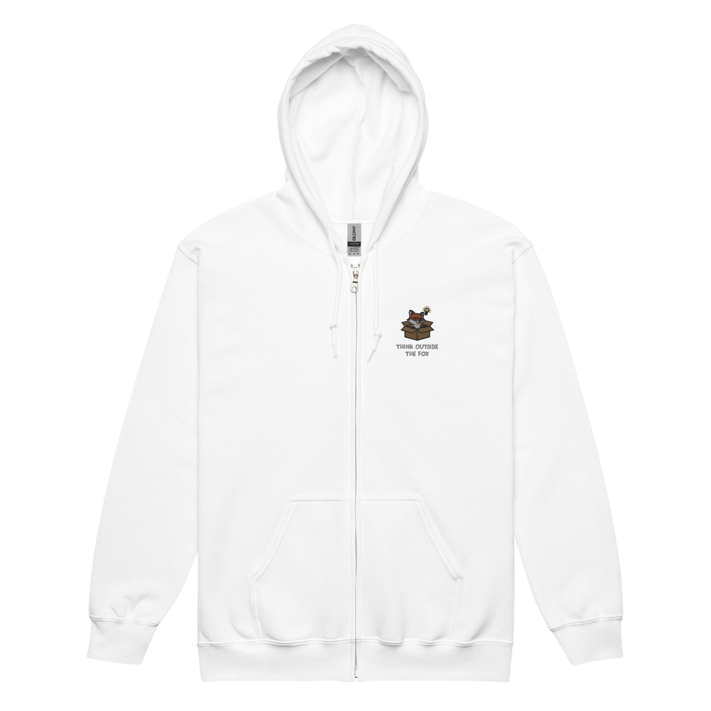 Think Outside The Fox Embroidered Zip Hoodie
