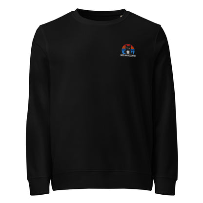 Black Cat Retro Sunset Organic Embroidered Sweatshirt