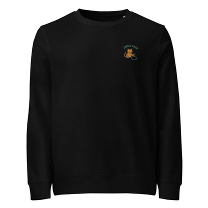 Circle Back Cat Organic Embroidered Sweatshirt