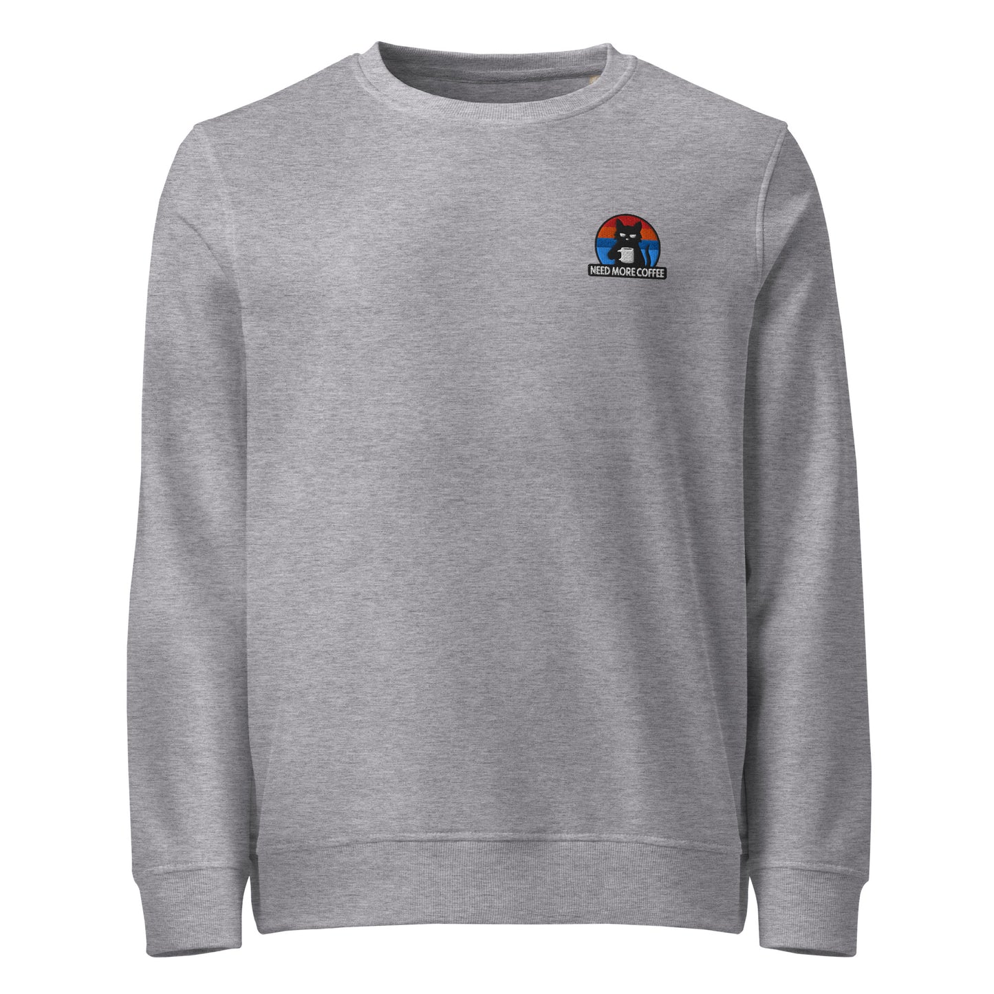 Black Cat Retro Sunset Organic Embroidered Sweatshirt