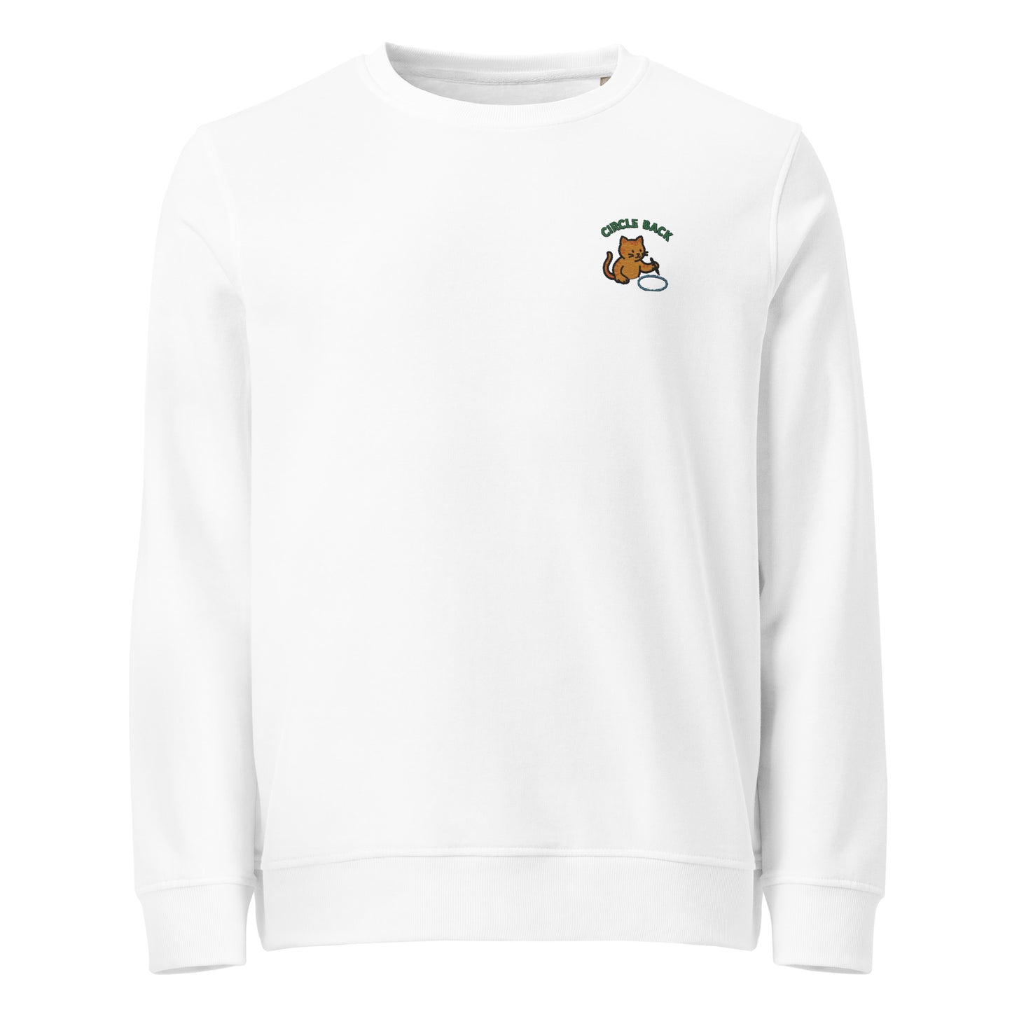 Circle Back Cat Organic Embroidered Sweatshirt