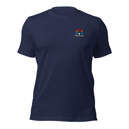 Black Cat Retro Sunset Embroidered T-Shirt