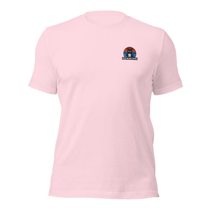 Black Cat Retro Sunset Embroidered T-Shirt